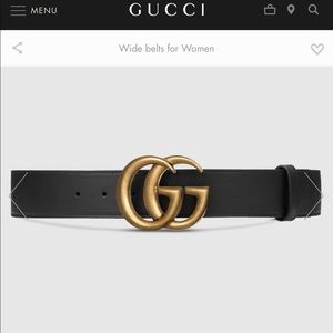 Authentic Gucci Leather belt with Double G buckle